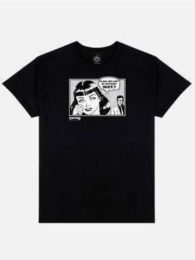 THRASHER WHY CAN'T MY BOYFRIEND SKATE BLACK T SHIRT